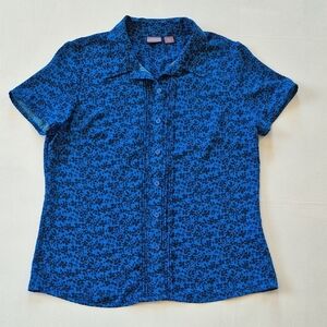 Laura Scott Blue Floral Blouse